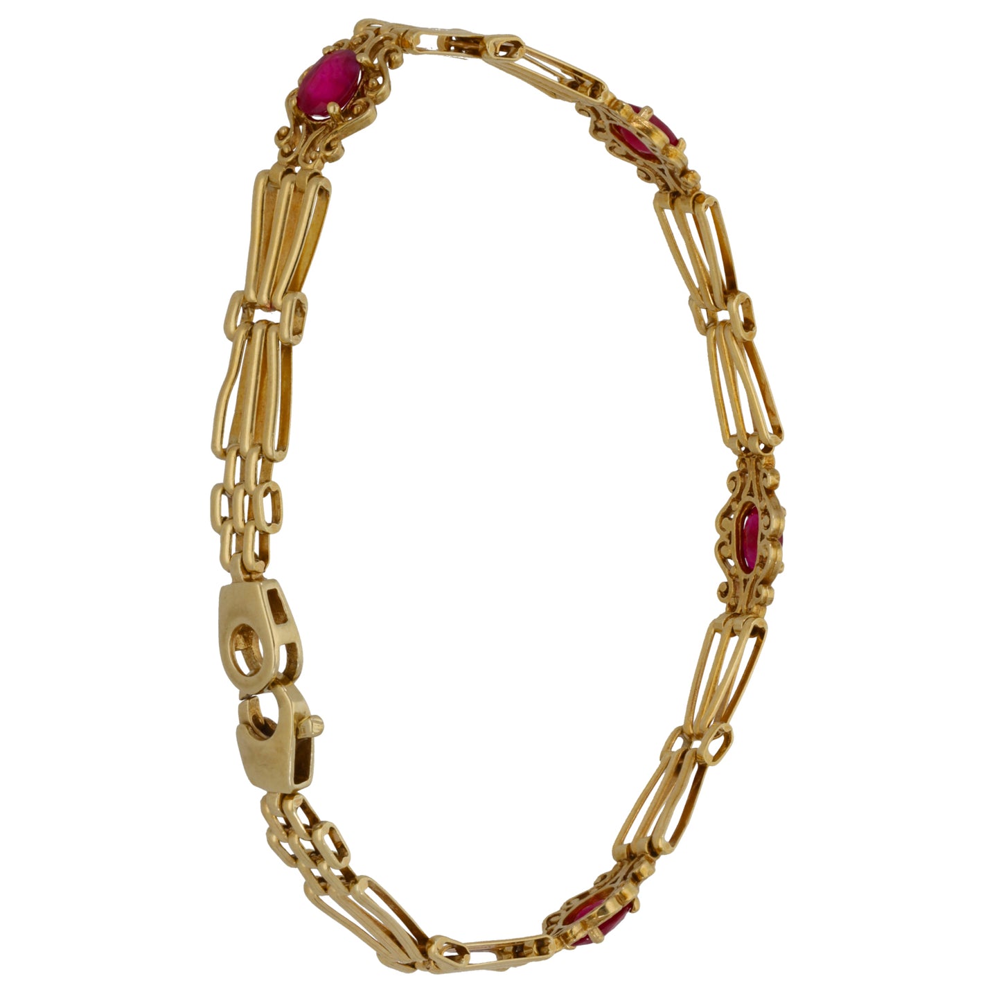 9ct Gold Ruby Fancy Bracelet