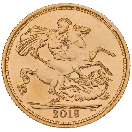 22ct Gold Queen Elizabeth II Full Sovereign Coin 2019