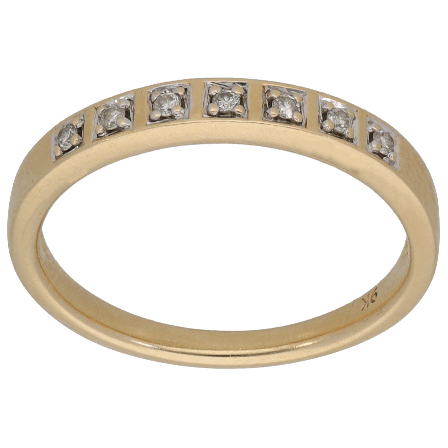 9ct Gold 0.035ct Diamond Half Eternity Ring Size N
