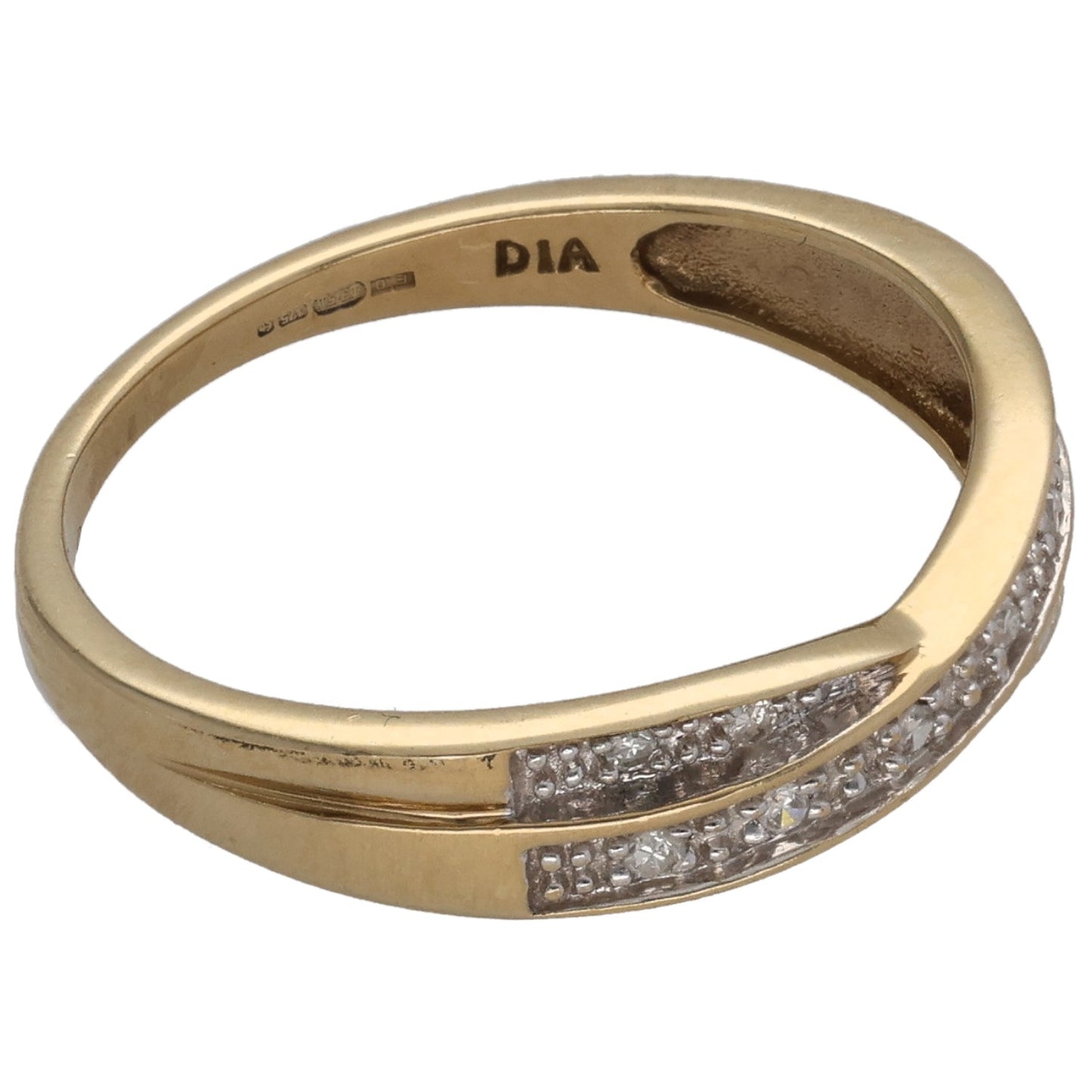9ct Gold 0.10ct Diamond Half Eternity Ring Size N