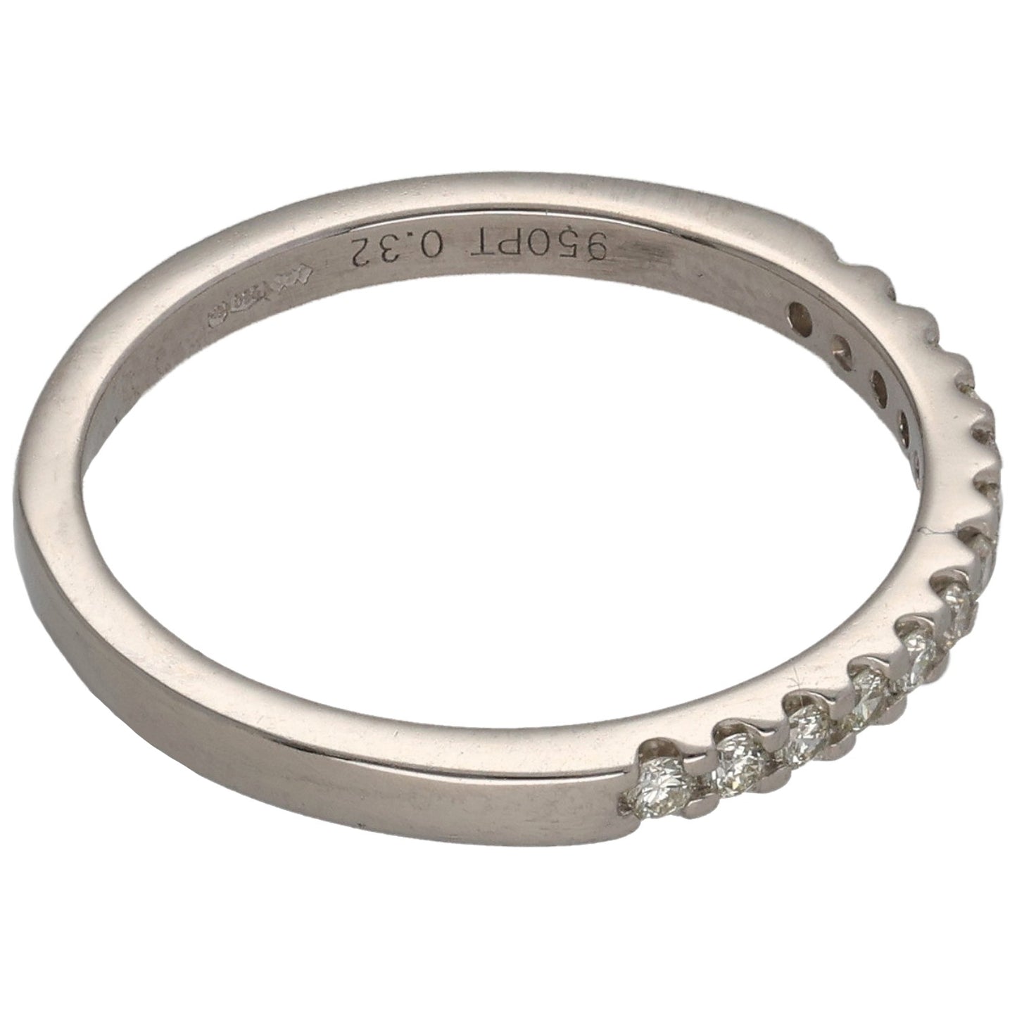 Platinum 0.32ct Diamond Half Eternity Ring Size L