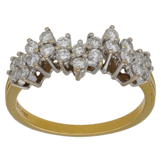 18ct Gold 0.66ct Diamond Half Eternity Ring Size M