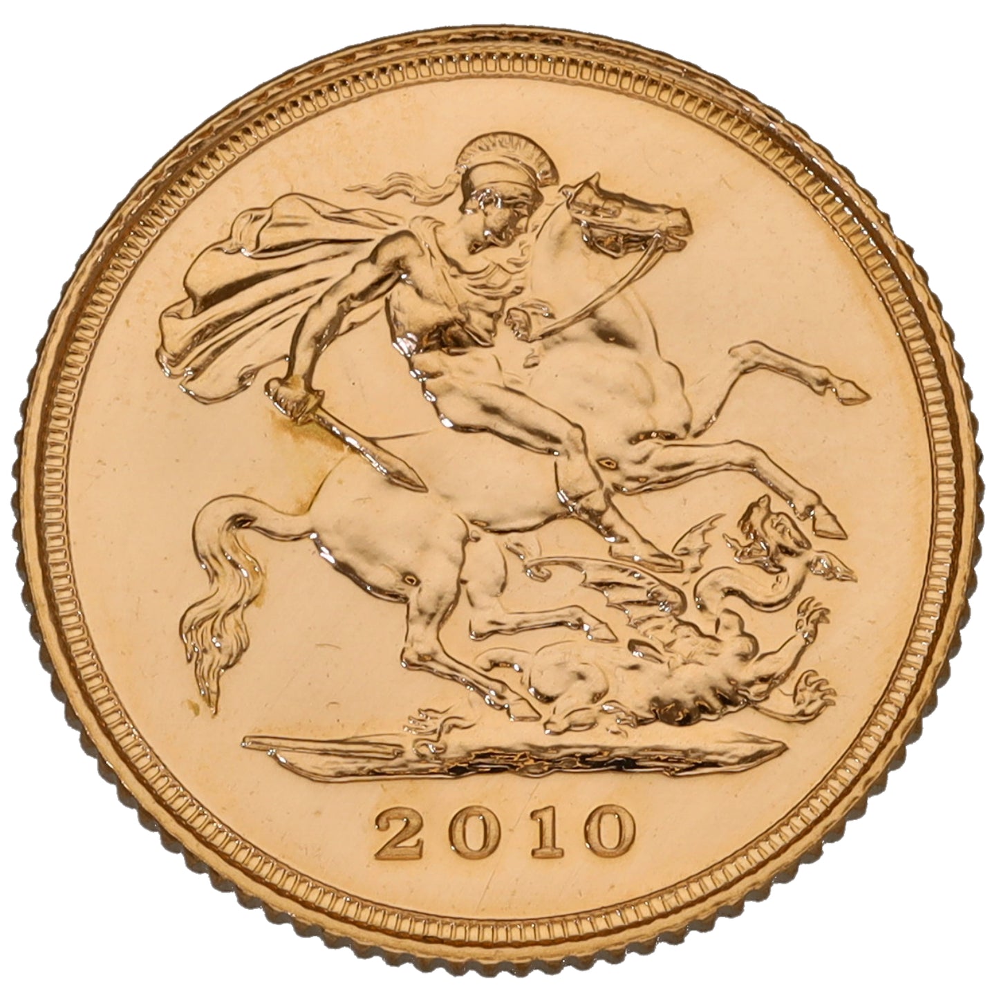 22ct Gold Queen Elizabeth II Half Sovereign Coin 2010