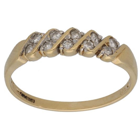 9ct Gold 0.20ct Diamond Half Eternity Ring Size Q