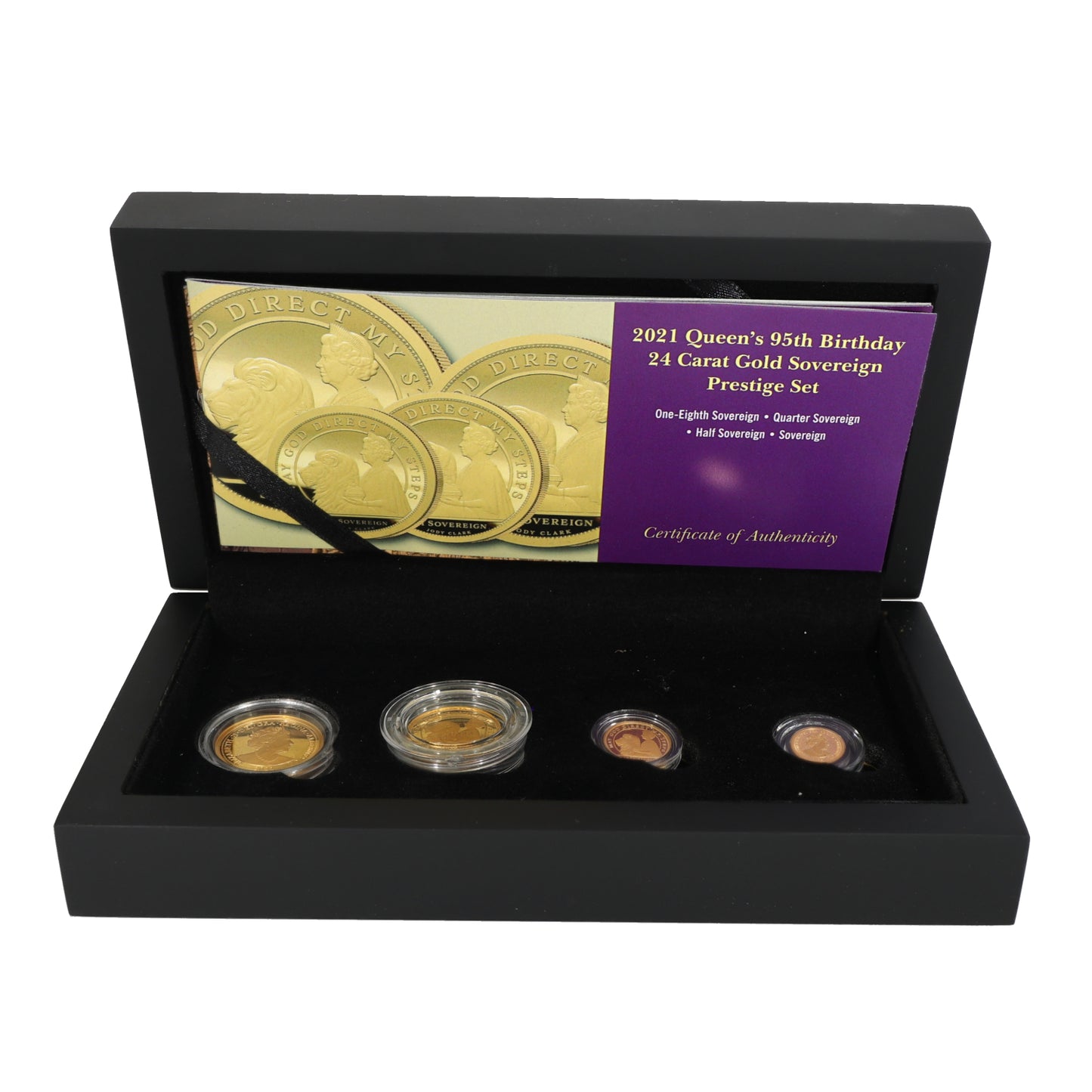 24ct Gold Queen's 95th Birthday Sovereign Coin Set 2021