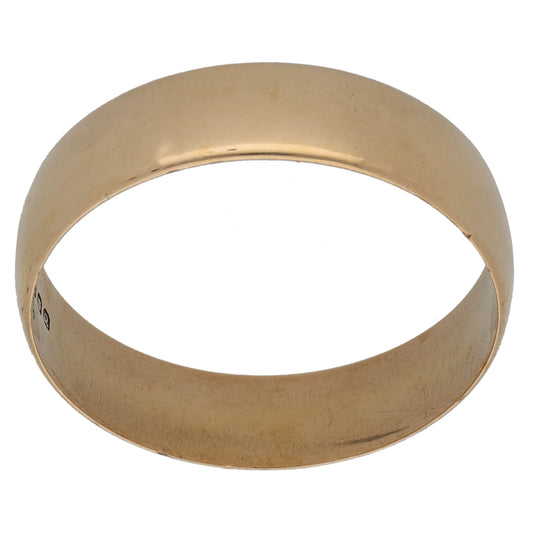 9ct Gold Plain Wedding Ring Size R