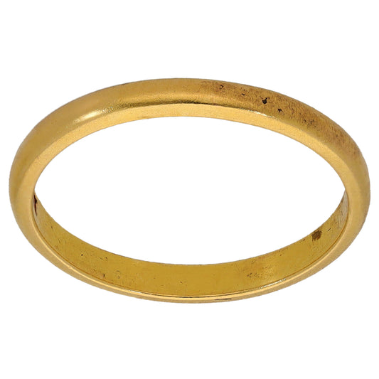 22ct Gold Plain Wedding Ring Size K