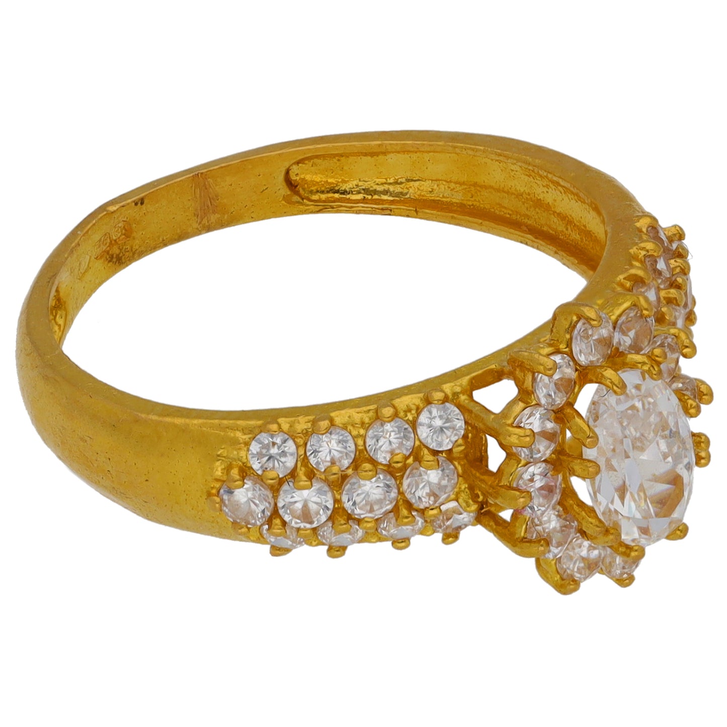 22ct Gold Cubic Zirconia Cluster Ring Size O