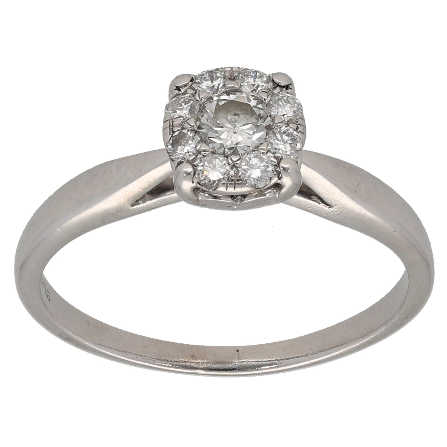 9ct White Gold 0.23ct Diamond Cluster Ring Size K