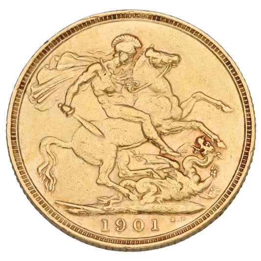 22ct Gold Queen Victoria Full Sovereign Coin 1901