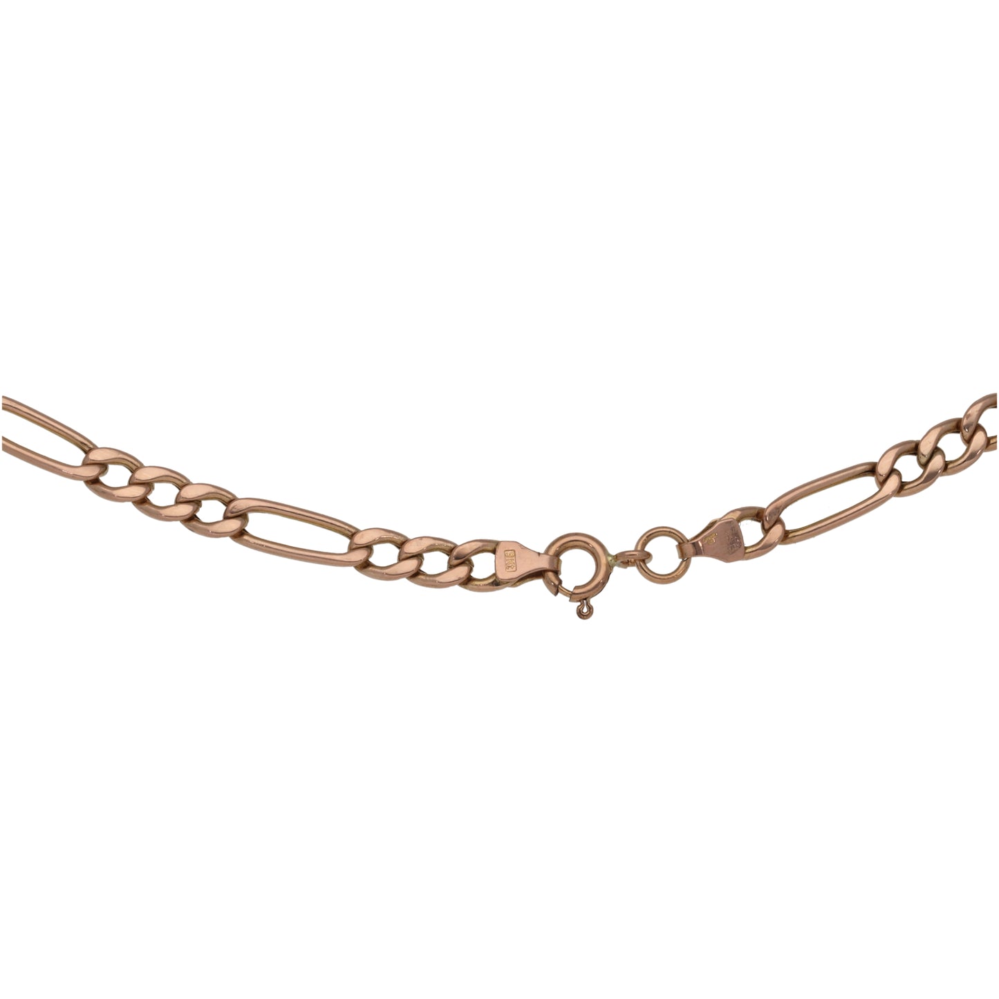 9ct Rose Gold Figaro Chain 18"