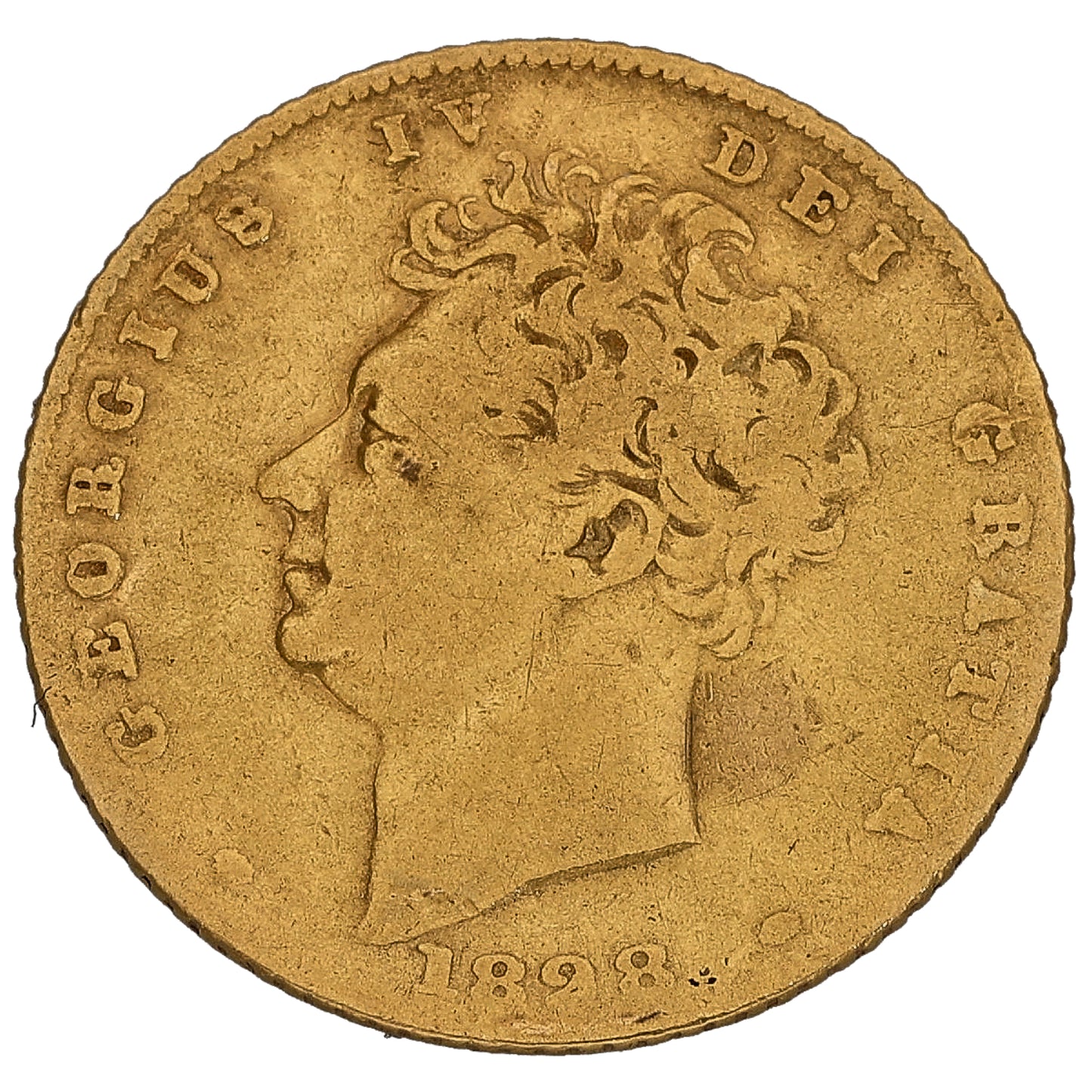 22ct Gold King George IV Half Sovereign Coin 1828