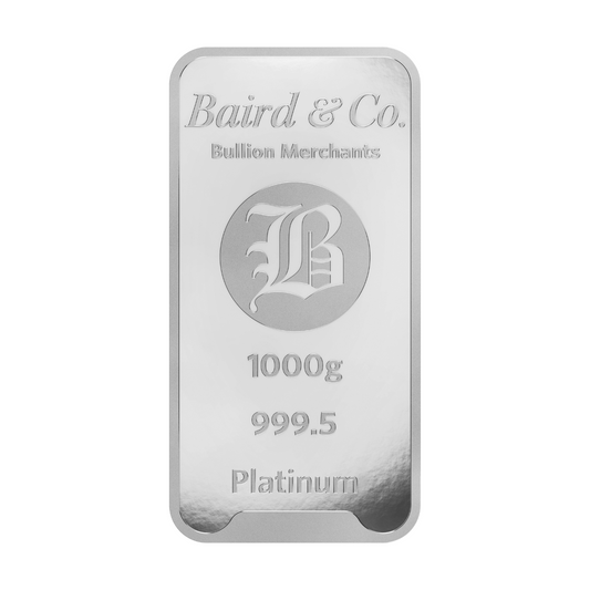New Baird & Co Platinum 1kg Minted Bar
