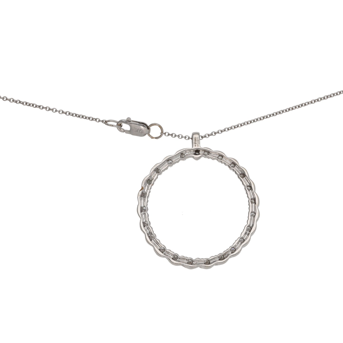 14ct White Gold 0.25ct Diamond Dress/Cocktail Pendant With Chain