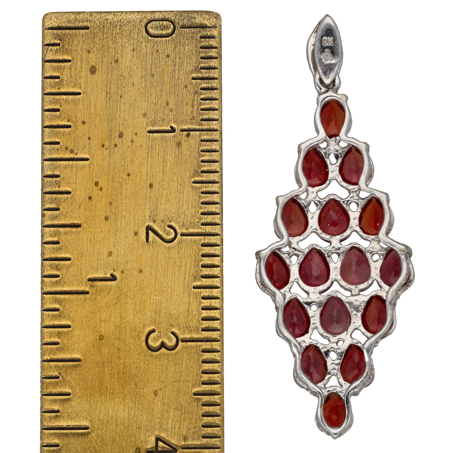 9ct White Gold Ruby Dress/Cocktail Pendant