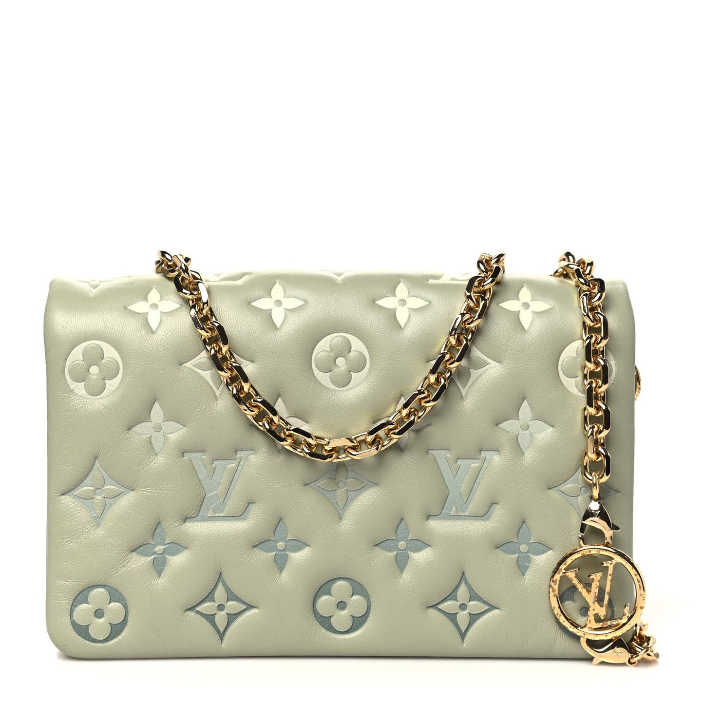 Louis Vuitton Lambskin Embossed Monogram Pochette Coussin - Green
