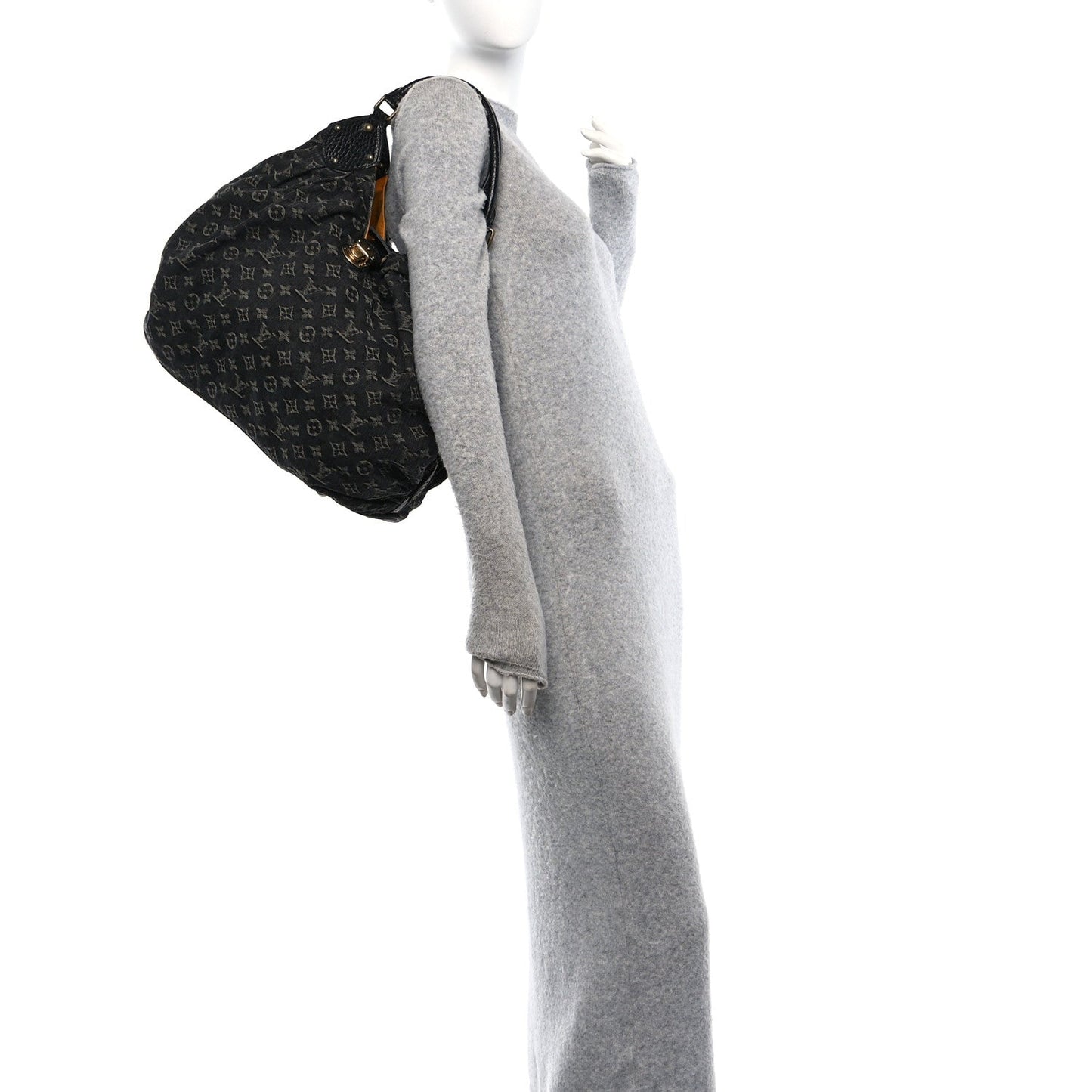 Louis Vuitton Mahina Monogram Denim Leather Hobo Bag - Black