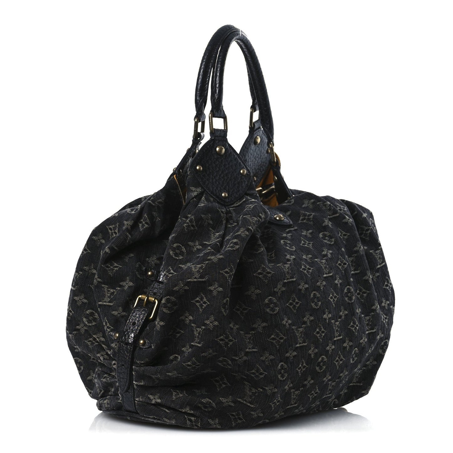 Louis Vuitton Mahina Monogram Denim Leather Hobo Bag - Black