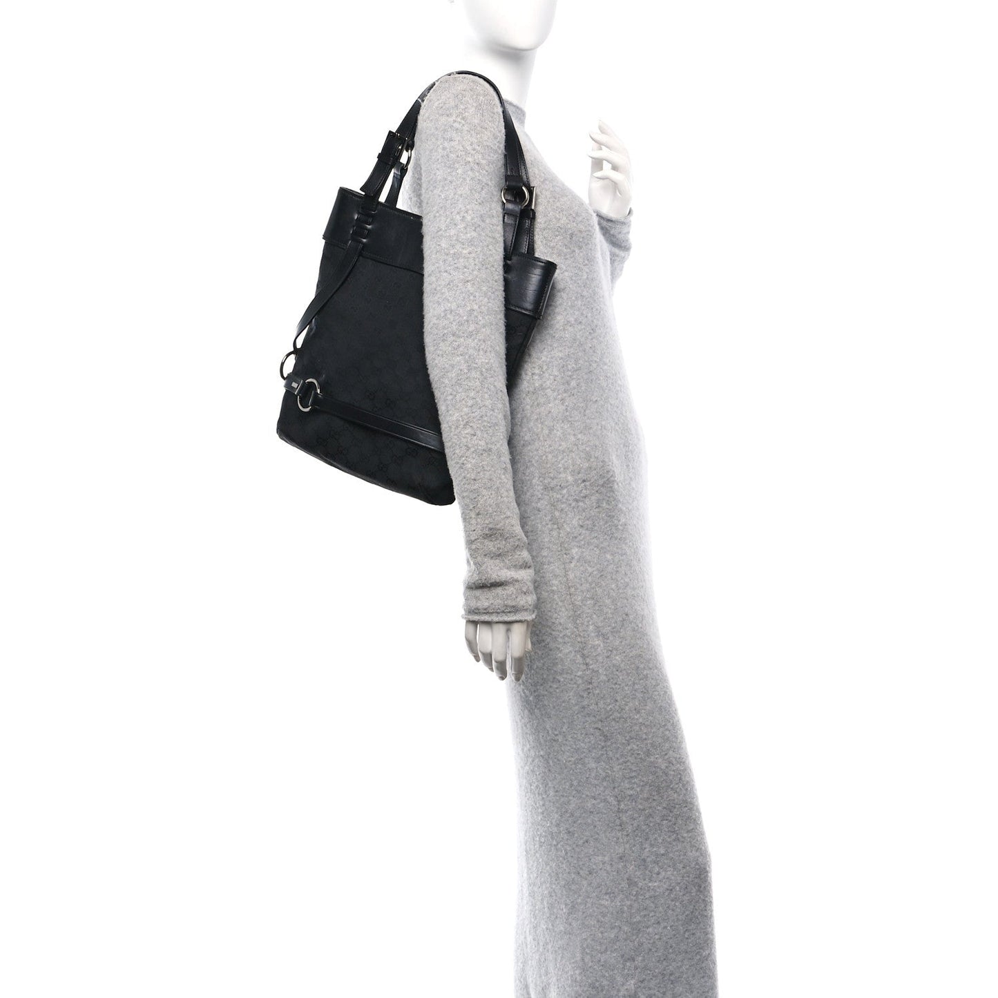 Gucci Monogram GG Canvas Tote Bag - Black