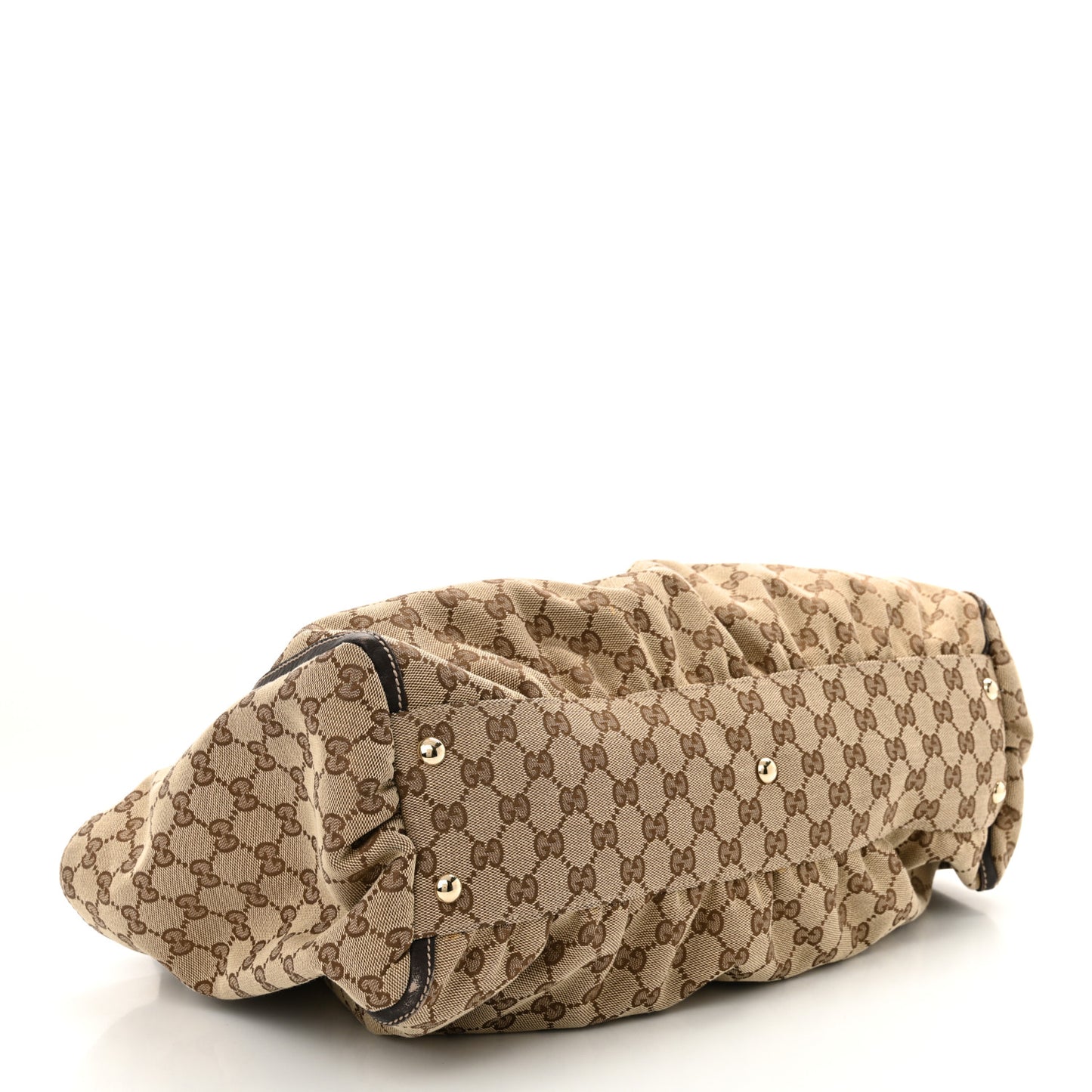 Gucci GG Monogram D Gold Tote Dark Brown Canvas Bag - Brown