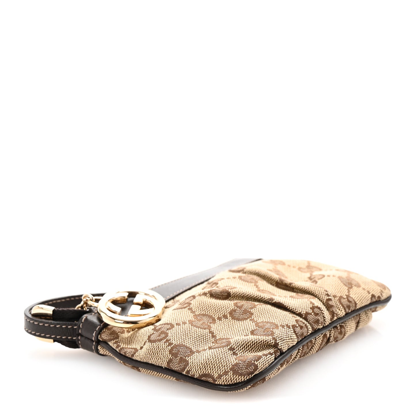 Gucci GG Monogram Small Crossbody Dark Brown Coated Canvas Bag - Brown