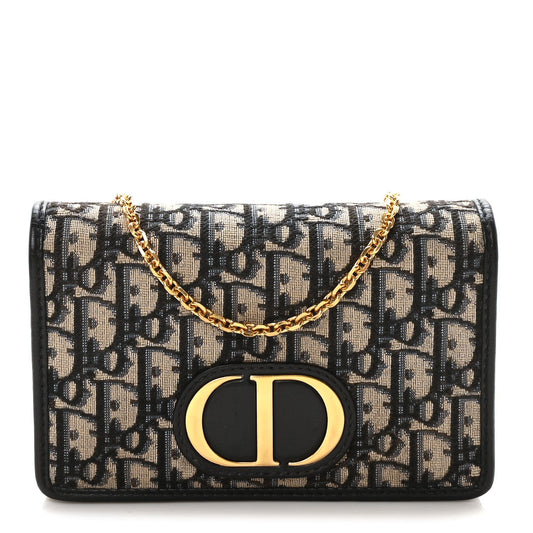 Dior Oblique 30 Montaigne 2-In-1 Pouch Canvas Bag - Blue