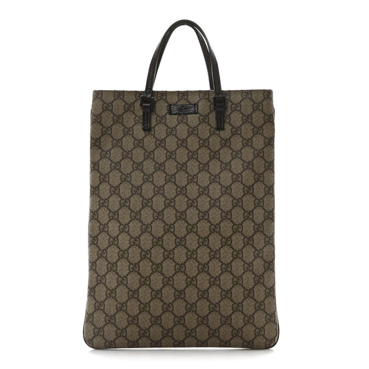 Gucci GG Monogram Plus Flat Vertical Coated Canvas Tote Bag  - Dark Brown