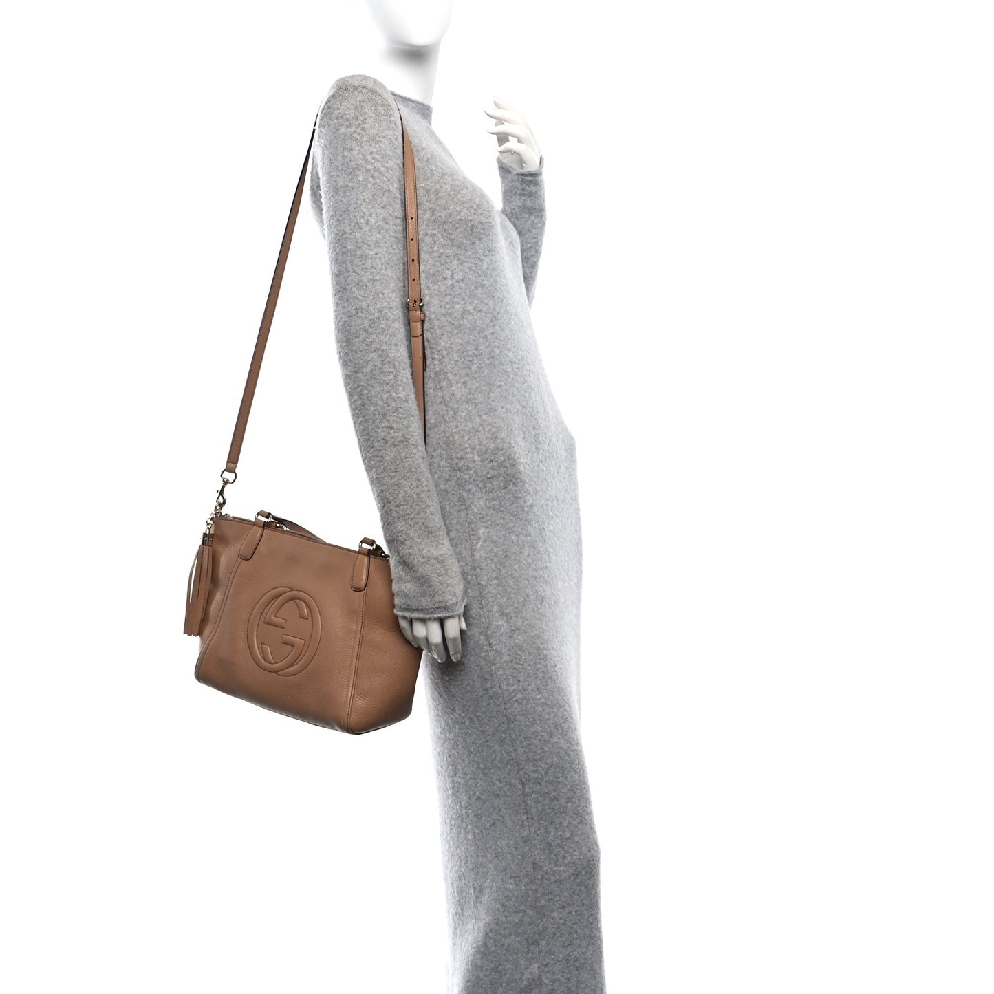 Gucci Soho Cellarius Pebbled Calfskin Leather Satchel Bag - Camel