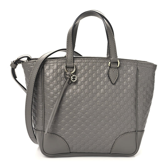 Gucci Microguccissima Small Bree Tote Leather Bag - Graphite