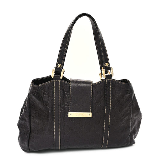 Gucci GG Monogram Guccissima Tote Leather Bag - Brown