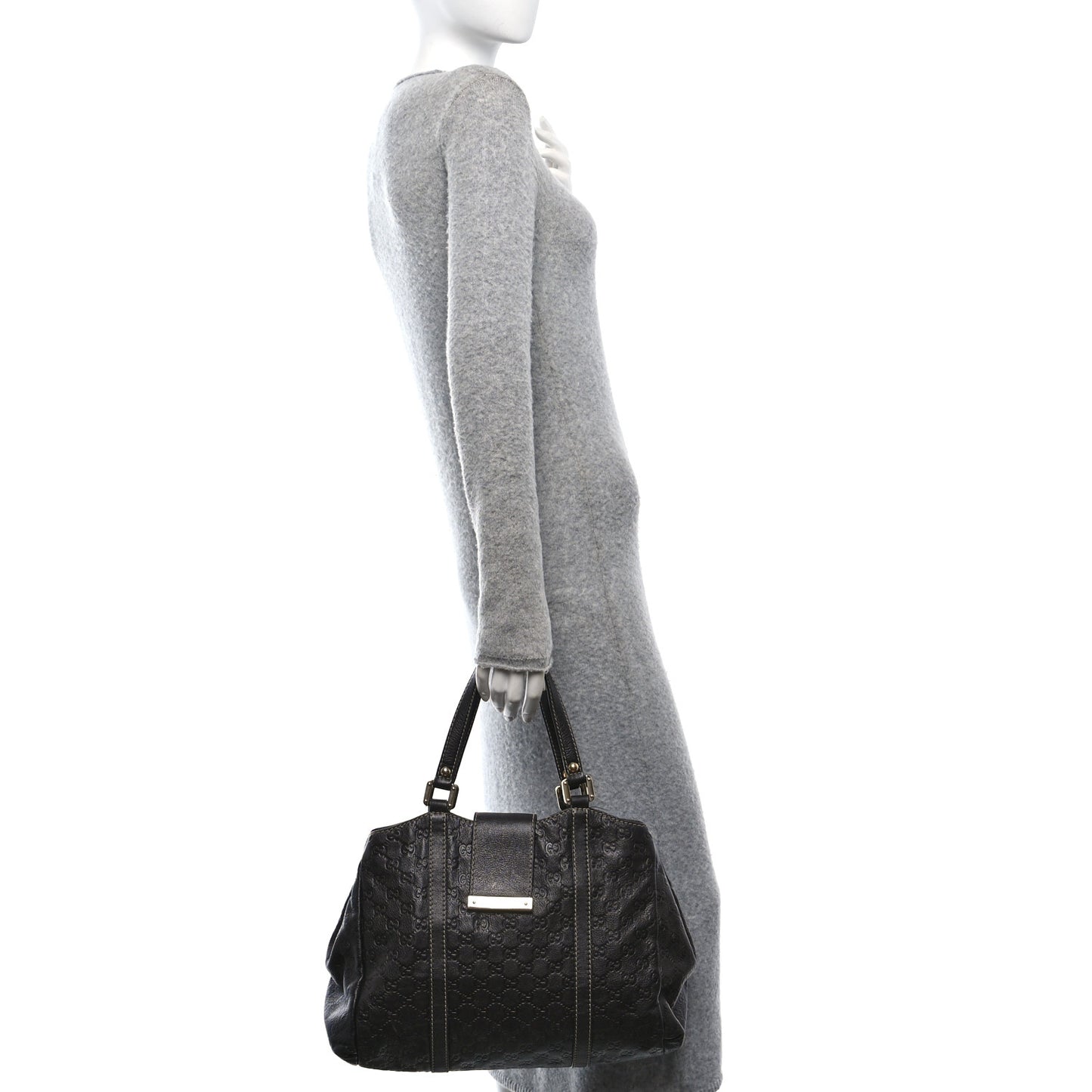 Gucci GG Monogram Guccissima Tote Leather Bag - Brown