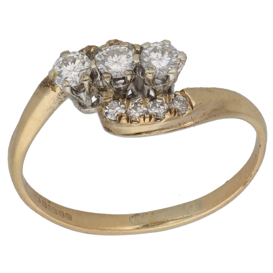 9ct Gold 0.38ct Diamond Dress/Cocktail Ring Size M