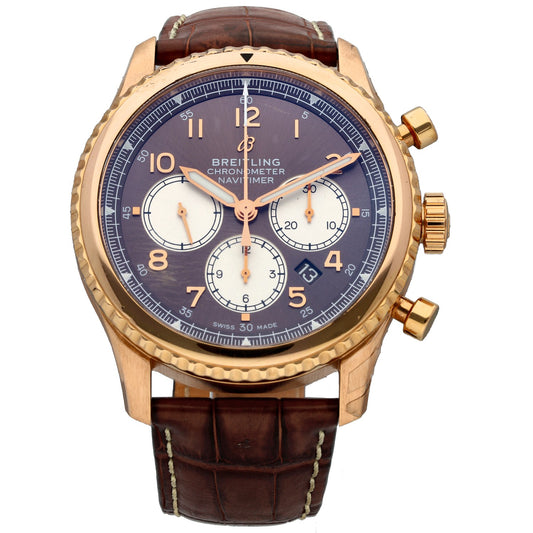 Breitling Aviator 8 RB0117 43mm Gold Watch