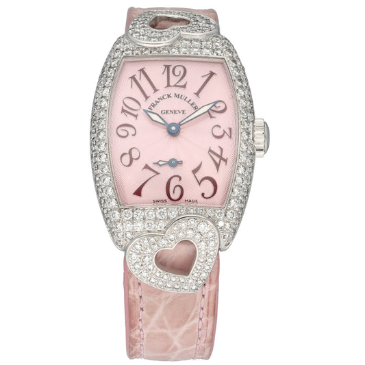 Franck Muller Cintrée Curvex 1750 S6 HJ 25mm White Gold Ladies Watch