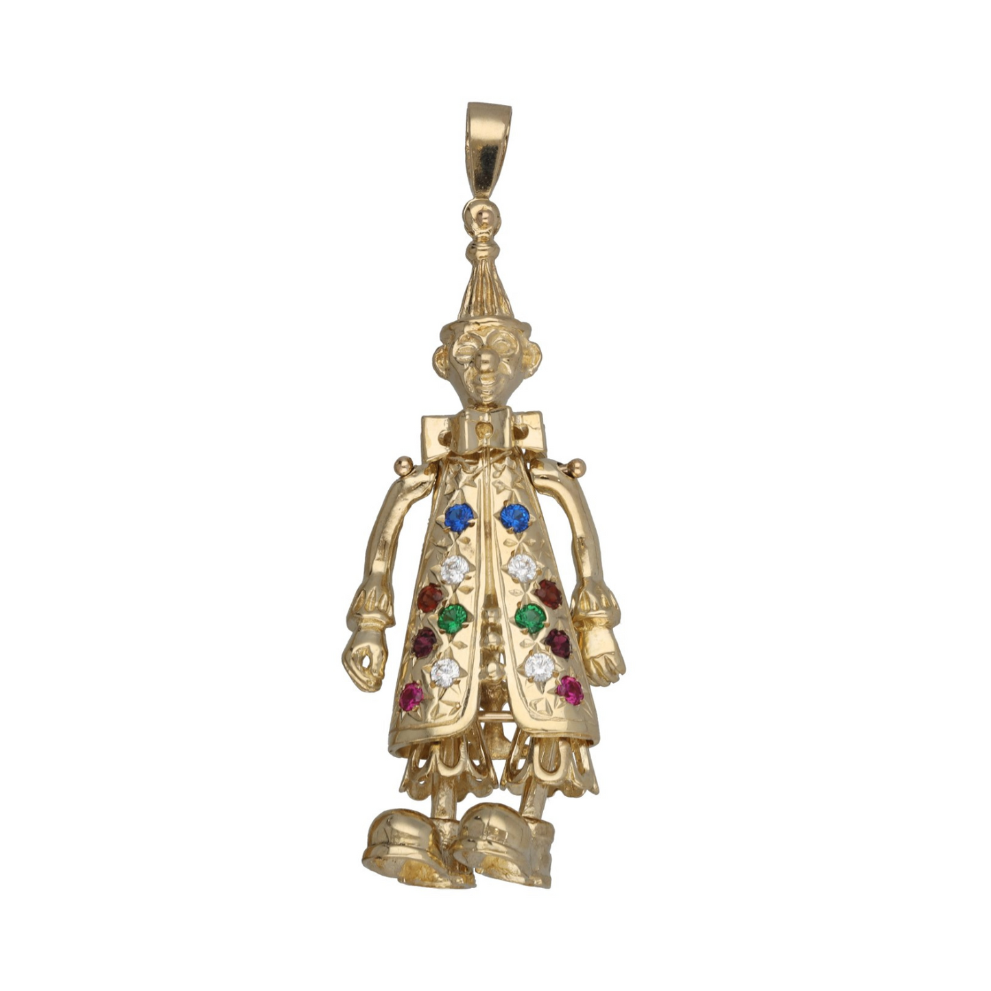 9ct Gold Imitation Gems Clown Pendant