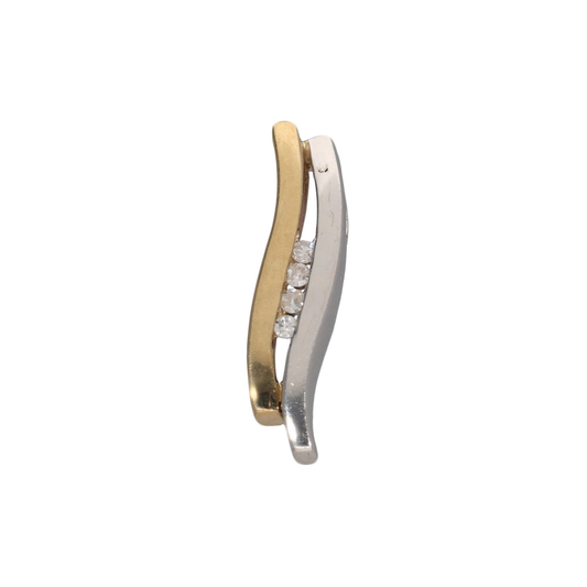 9ct Bi-Colour Gold 0.04ct Diamond Dress/Cocktail Pendant