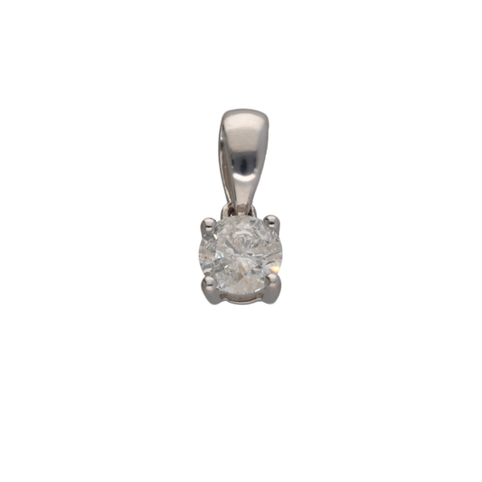 9ct White Gold 0.50ct Diamond Solitaire Pendant