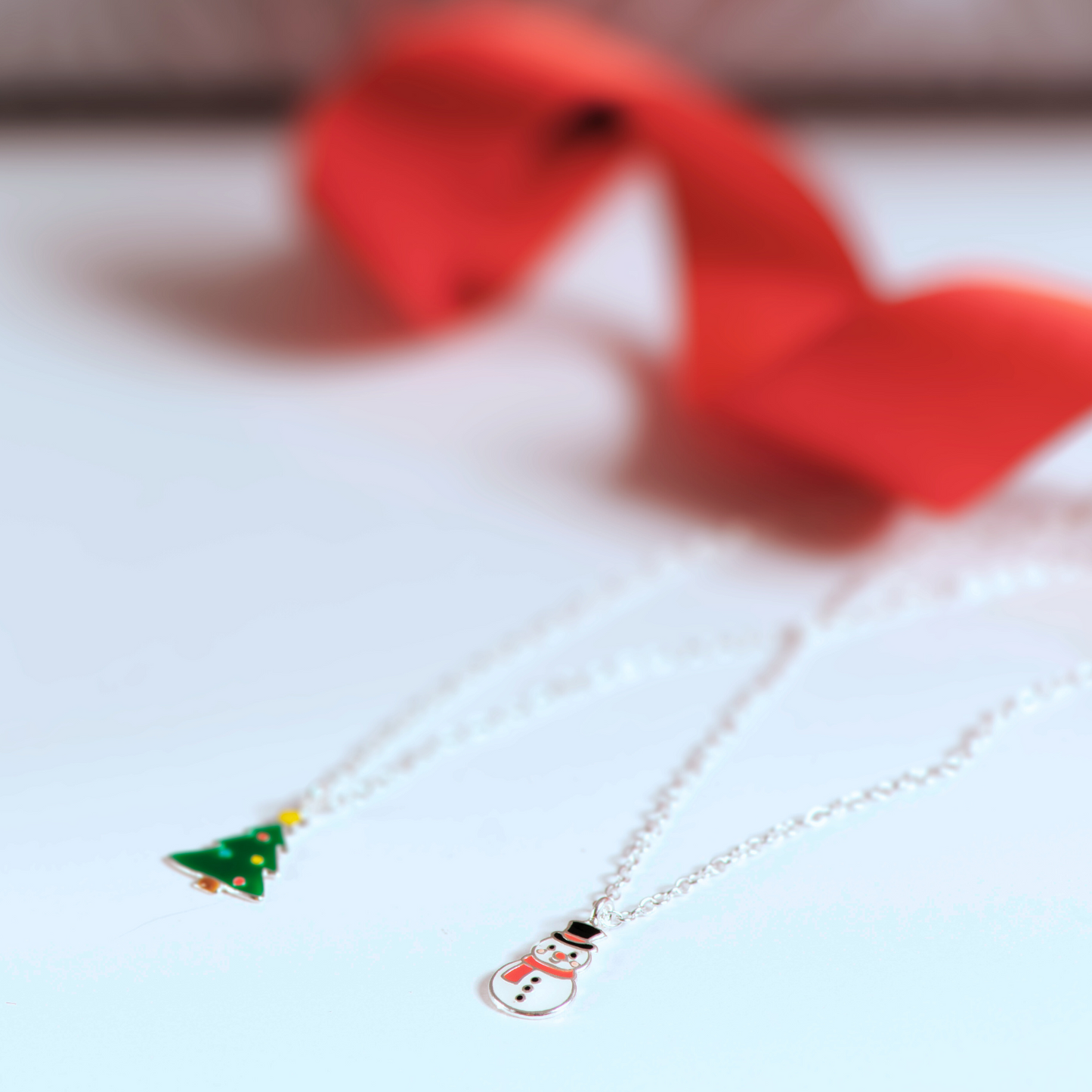 New Sterling Silver Snowman Necklace