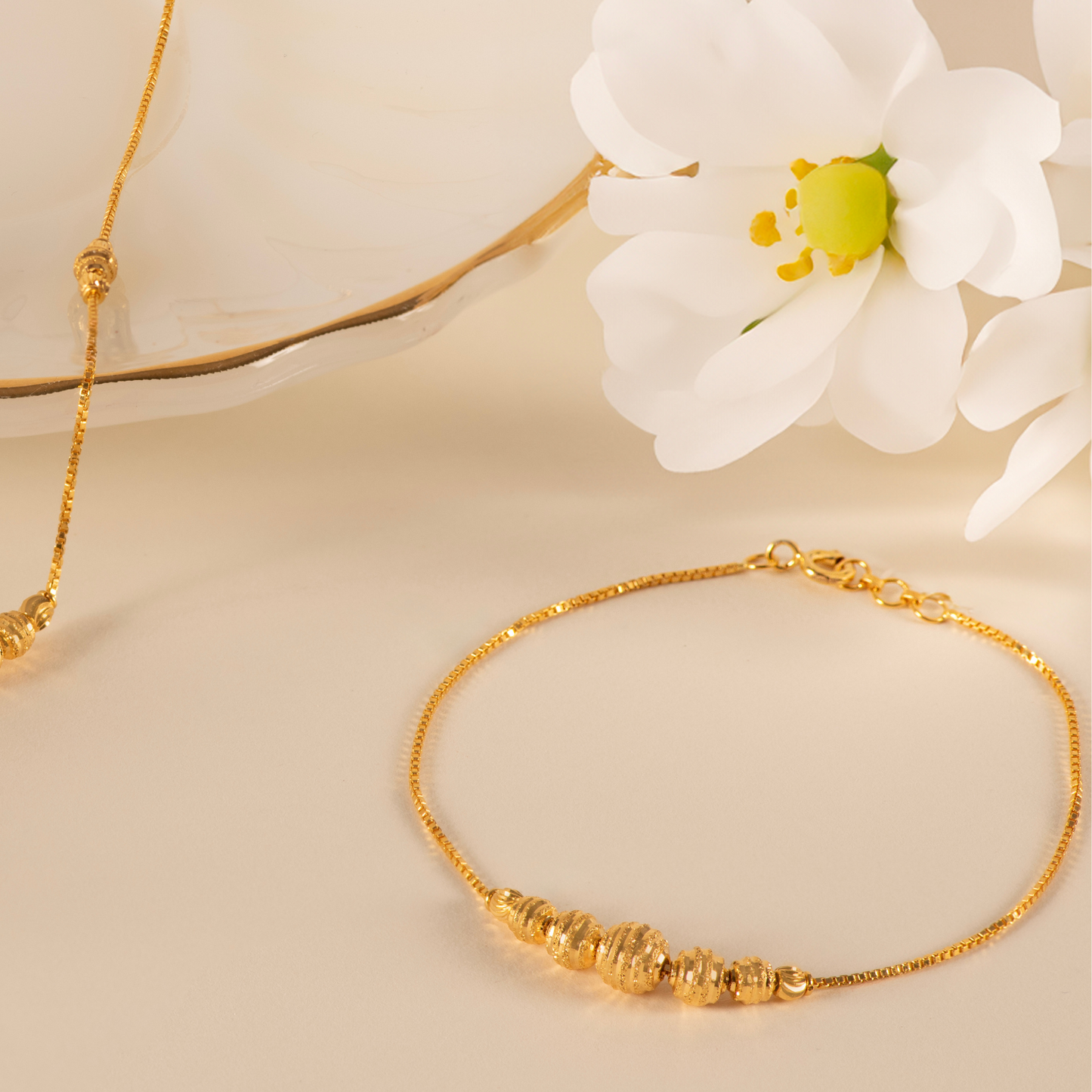 New 22ct Gold Fancy Bead Bracelet