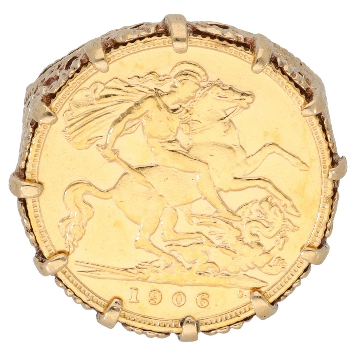 9ct Gold Coin Ring Size O