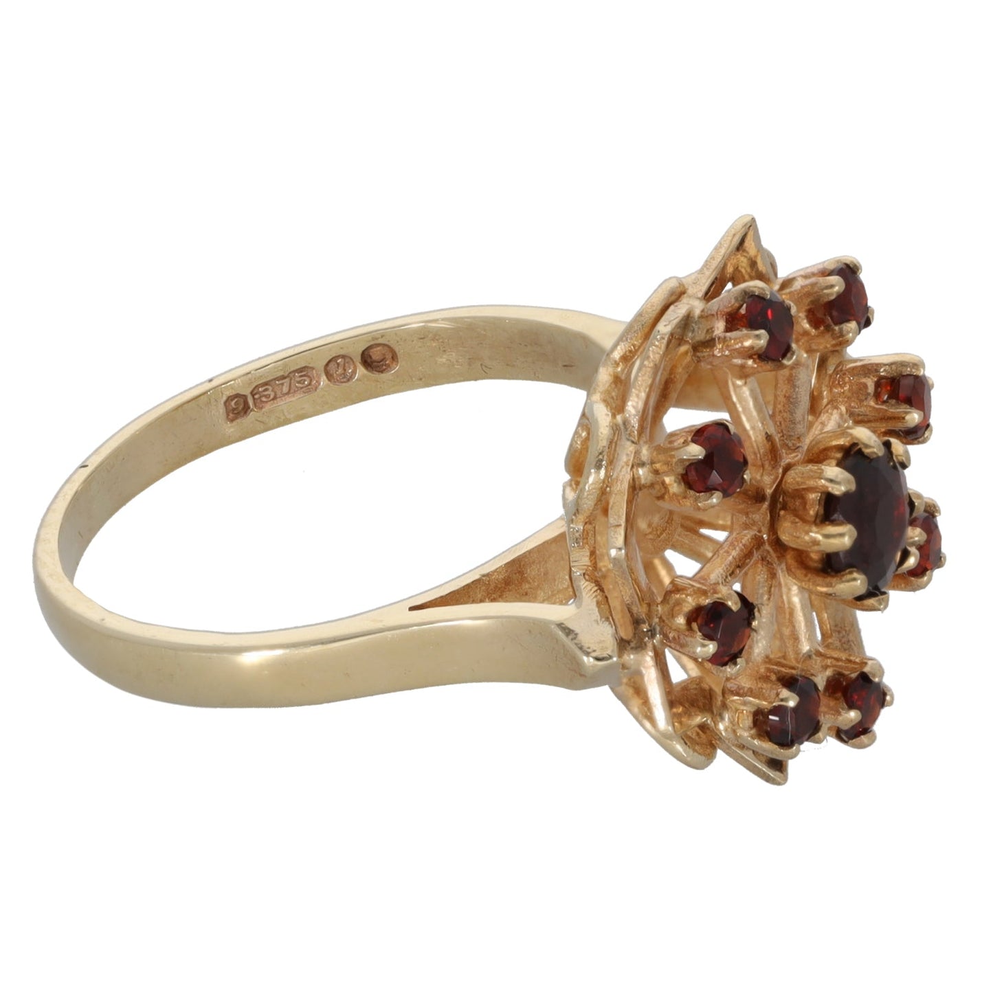 9ct Gold Garnet Dress/Cocktail Ring Size N