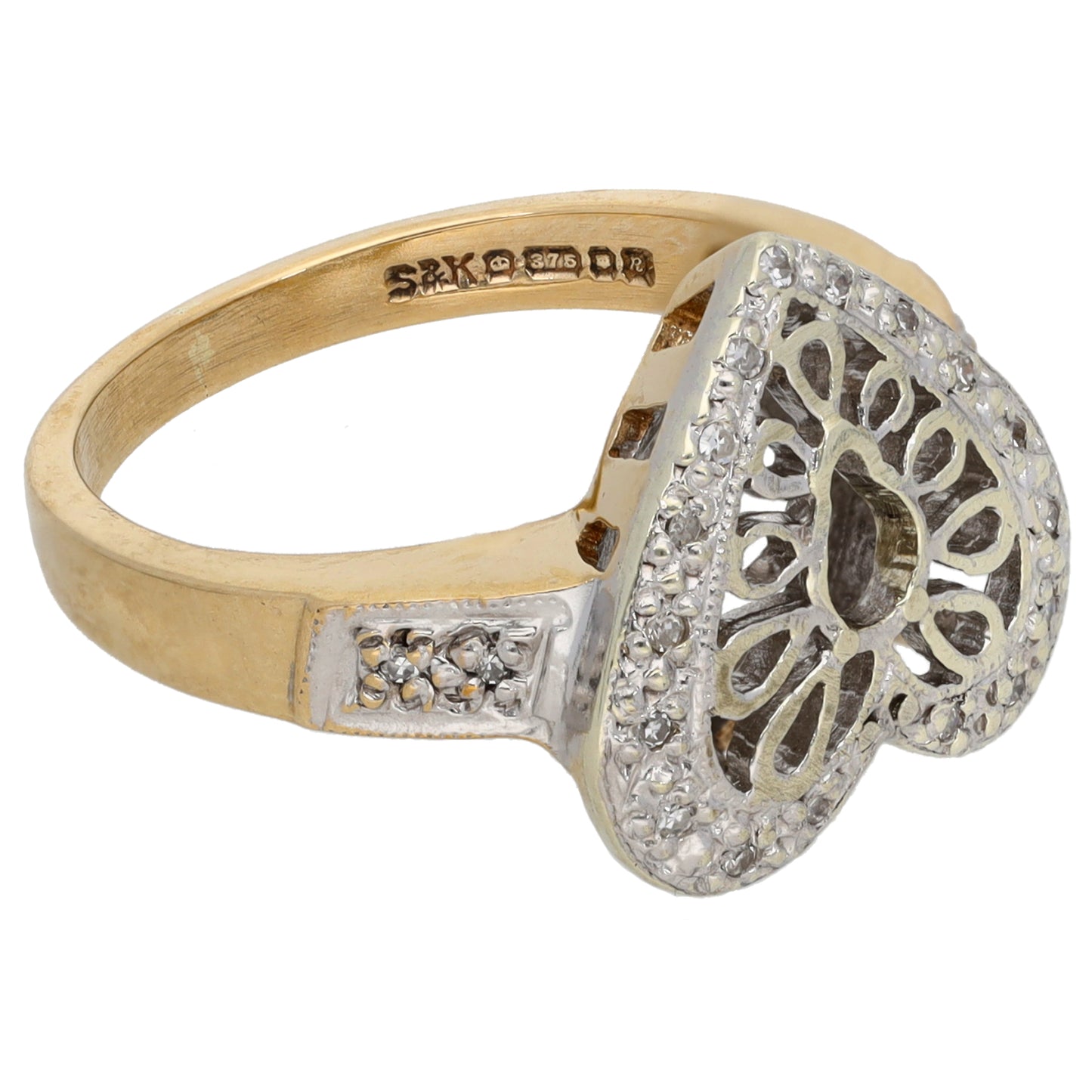 9ct Gold 0.085ct Diamond Dress/Cocktail Ring Size K