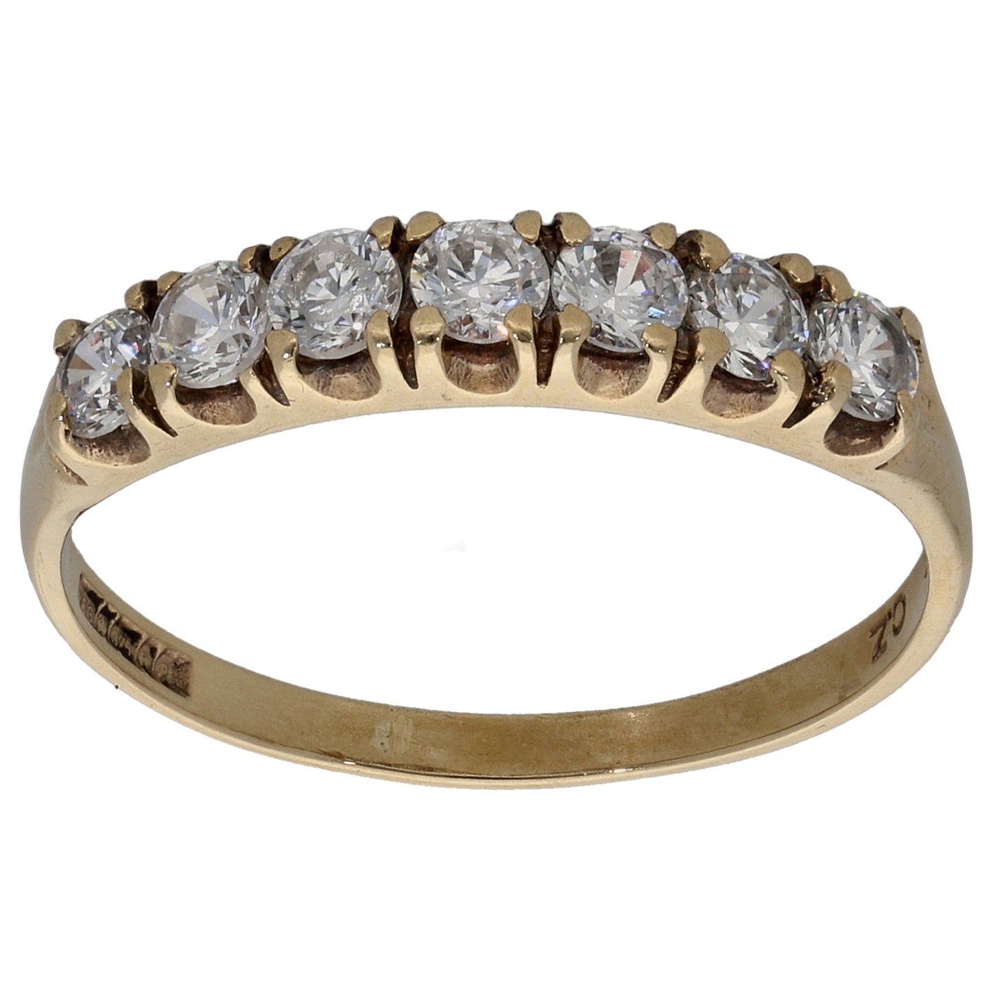 9ct Gold Cubic Zirconia Half Eternity Ring Size S