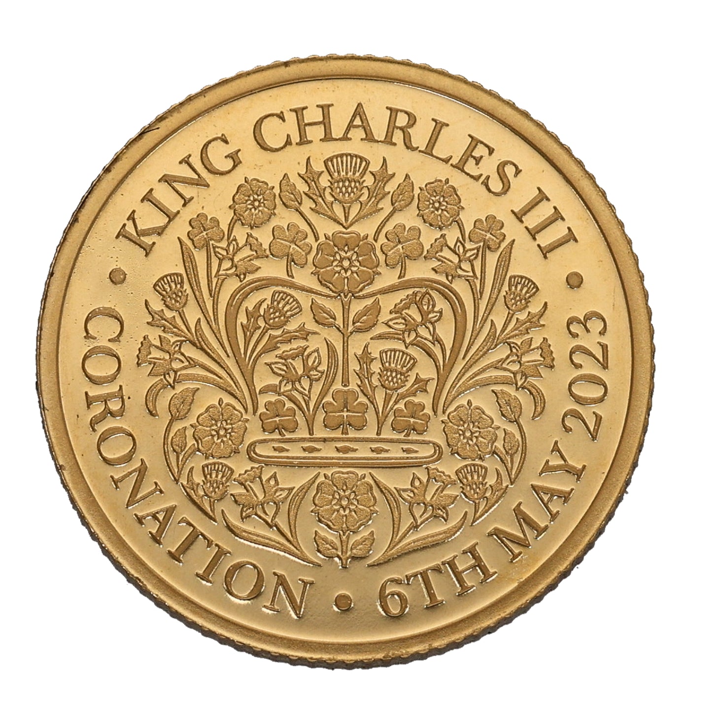 22ct Gold King Charles III Coronation Quarter Sovereign Coin 2023