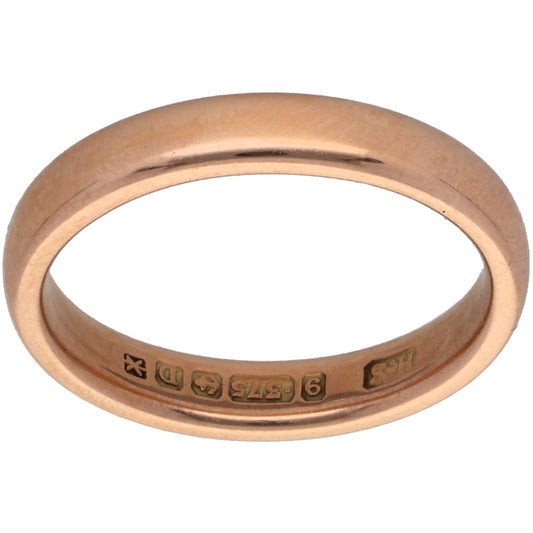 9ct Rose Gold Plain Wedding Ring Size J
