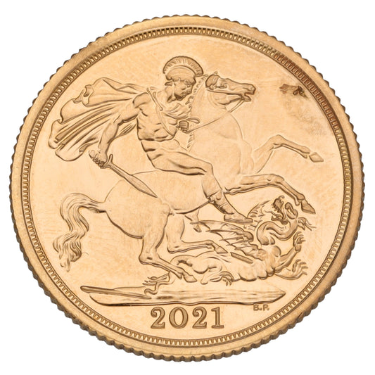 22ct Gold Queen Elizabeth II Full Sovereign Coin 2021