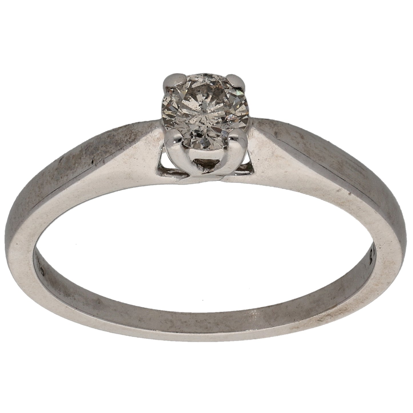 9ct White Gold 0.33ct Diamond Solitaire Ring Size N