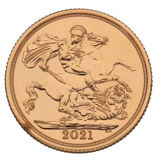 22ct Gold Queen Elizabeth II Full Sovereign Coin 2021
