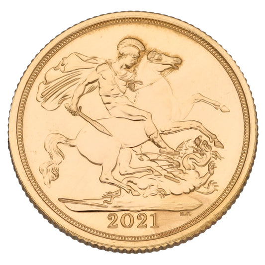 22ct Gold Queen Elizabeth II Full Sovereign Coin 2021