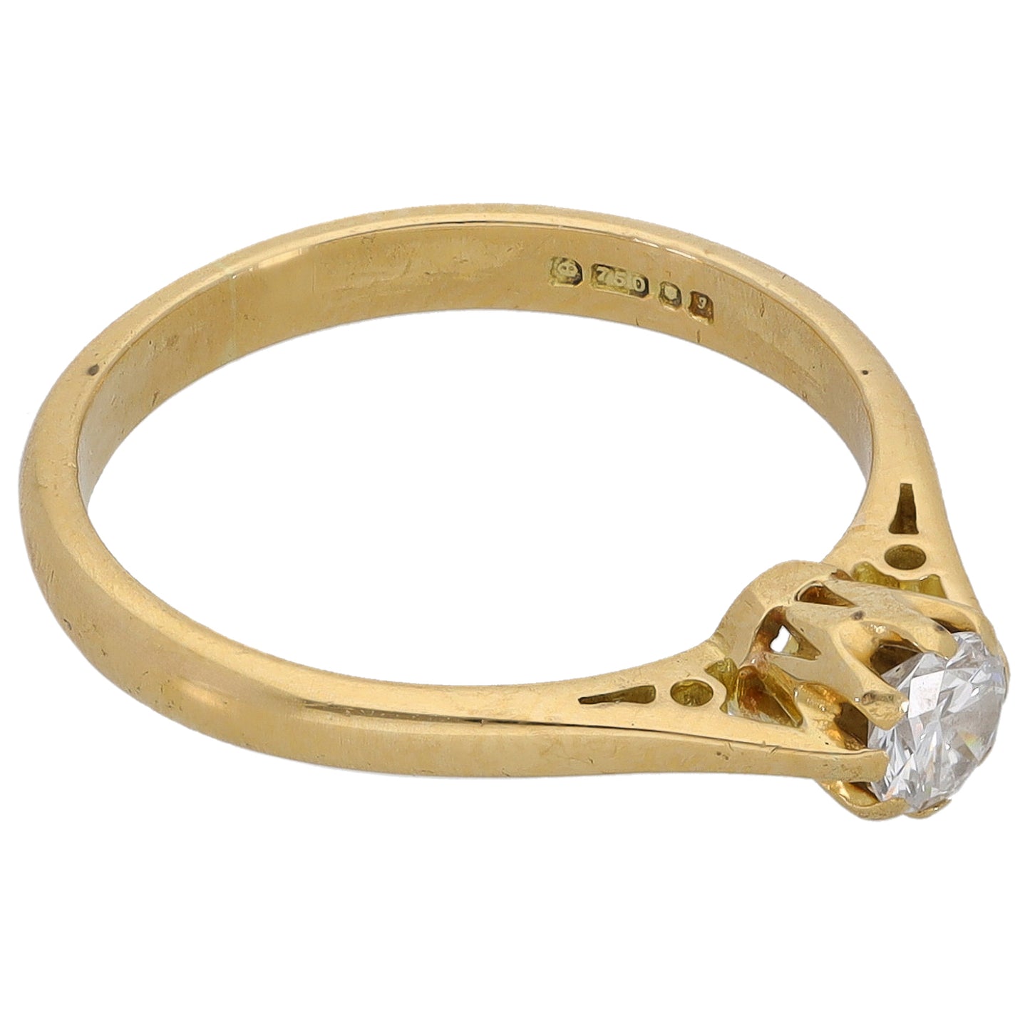 18ct Gold 0.25ct Diamond Solitaire Ring Size K